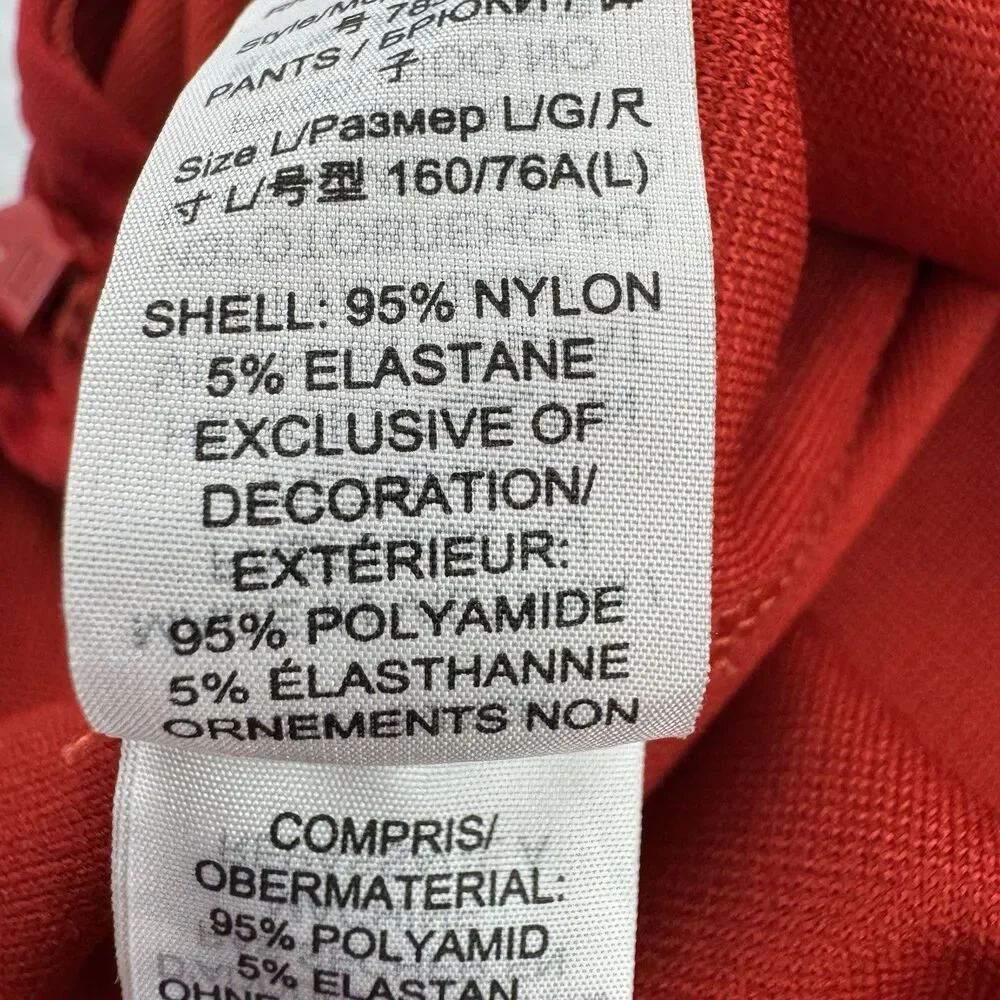 Tory Burch Sport Red Track Pants Women Large Flare Leg Stretch Pull On